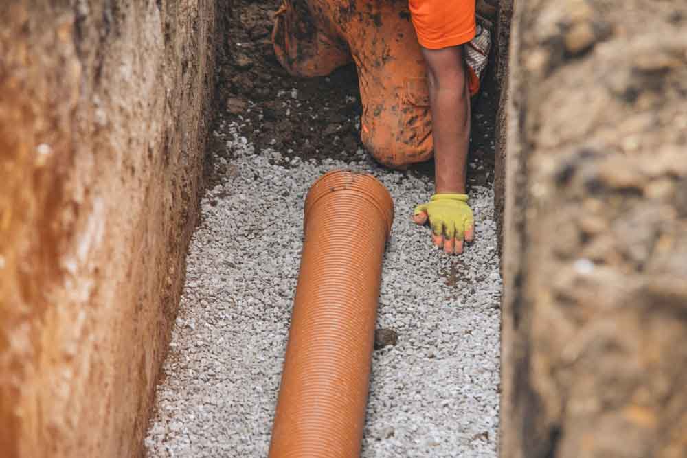 excavation repair project outdoors in progress